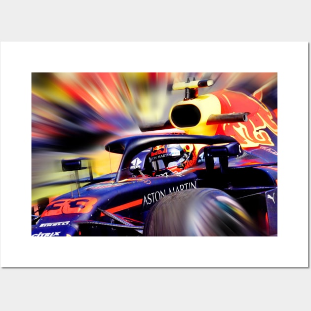 Max Verstappen Racing Wall Art by DeVerviers